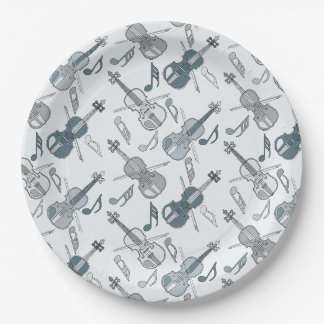Assiettes En Carton Notes musicales de violons à la ligne