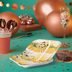 Assiettes En Carton Notes musicales multiples