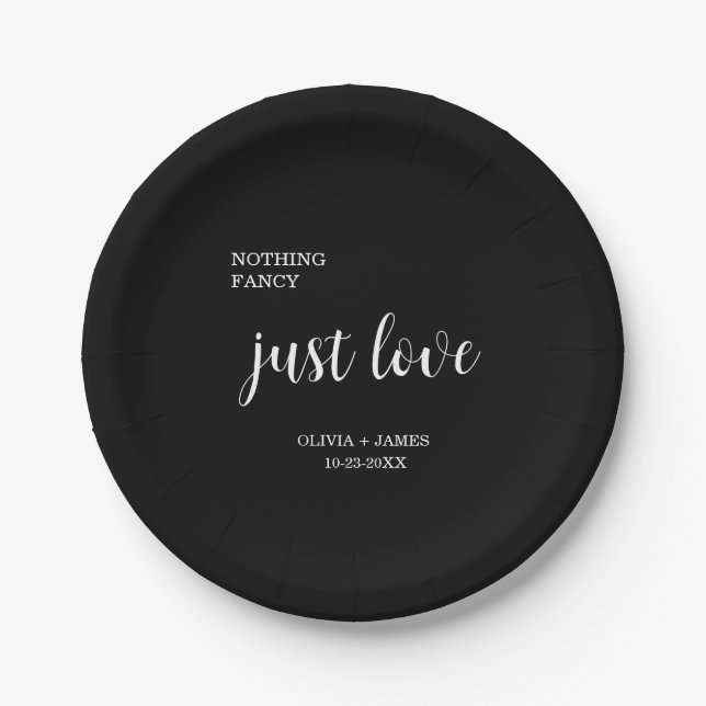 Assiettes En Carton Nothing Fancy Just Love Wedding   (Devant)