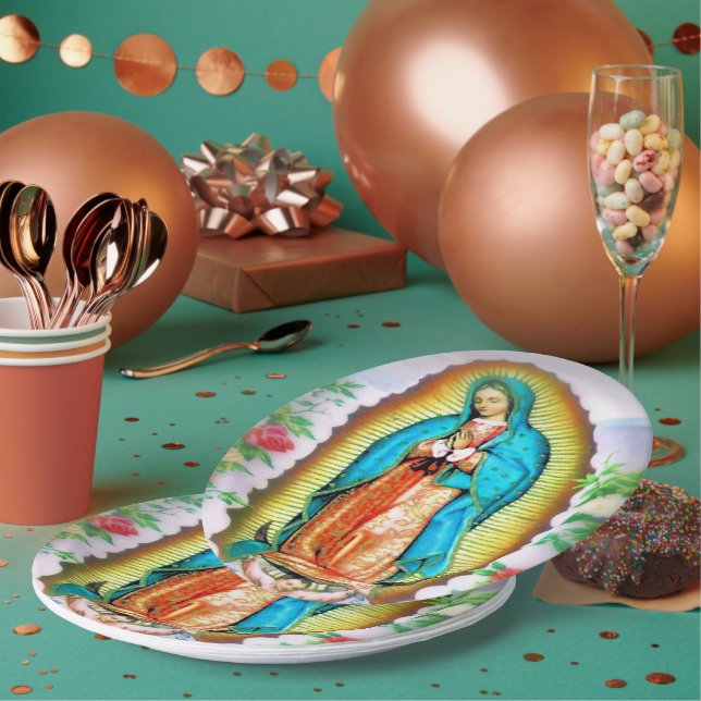 Assiettes En Carton Notre-Dame de Guadalupe (Multi)