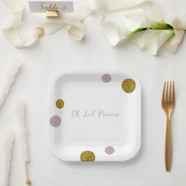 Assiettes En Carton Notre Li'l Princess Gold et Rose Gold