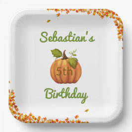 Assiettes En Carton Notre Petit Citrouille Automne Anniversaire