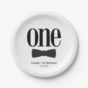 Assiettes En Carton Notre petit homme premier anniversaire Bow cravate