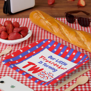 Assiettes En Carton Notre petit pétard 2e anniversaire