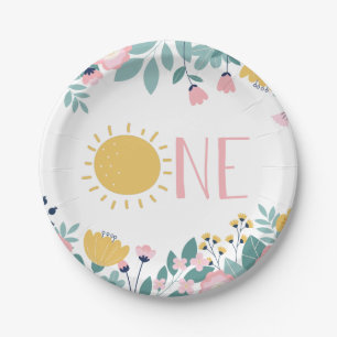 Assiettes En Carton Notre Petit Soleil Floral Un Anniversaire