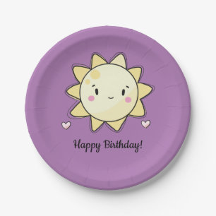 Assiettes En Carton Notre Petit Soleil Joyeux Plaque Papier Anniversai