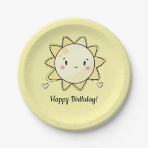 Assiettes En Carton Notre Petit Soleil Joyeux Plaque Papier Anniversai