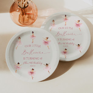 Assiettes En Carton Notre petite ballerine Fête d'anniversaire de ball