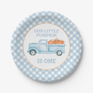 Assiettes En Carton Notre petite citrouille camion bleu clair premier 