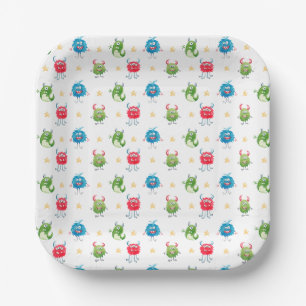 Assiettes En Carton Notre petite fête d'anniversaire de monstre