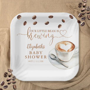 Assiettes En Carton Notre petite fève prépare un café Baby Shower