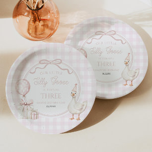 Assiettes En Carton Notre petite oie sotte fête d'anniversaire à ruban