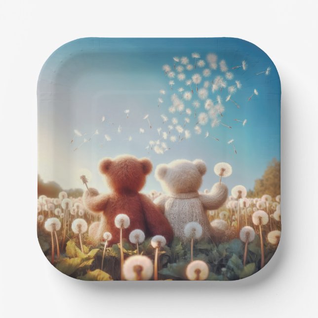 Assiettes En Carton Nounours En Dandelions (Recto)