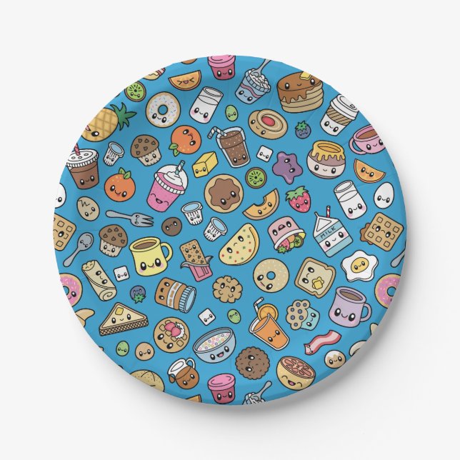 Assiettes En Carton Nourriture de petit déjeuner mignonne (Devant)