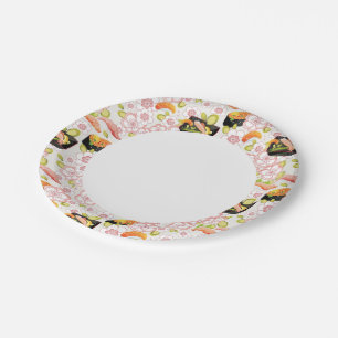 Assiettes En Carton Nourriture japonaise : Sushi Motif 2