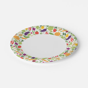 Assiettes En Carton Nourriture sur un arrière - plan blanc