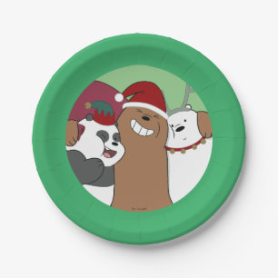 Assiettes En Carton Nous Ours Nus - Bonnes Fêtes
