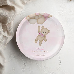 Assiettes En Carton Nous Pouvons à Peine Attendre Baby Shower Rose