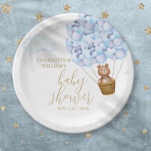 Assiettes En Carton Nous pouvons à peine attendre Ourson Bleu Garçon B