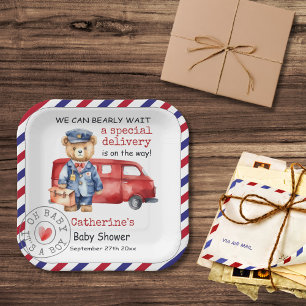 Assiettes En Carton Nous pouvons attendre avant le Baby shower de livr