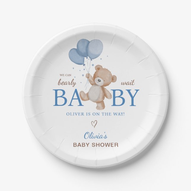 Assiettes En Carton Nous pouvons attendre le Baby shower (Devant)