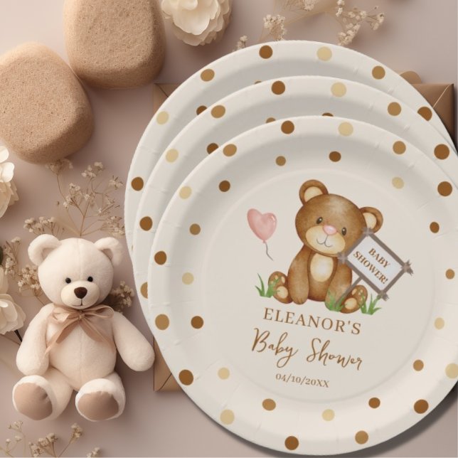 Assiettes En Carton Nous pouvons attendre plus tard le Baby shower pla (Créateur téléchargé)