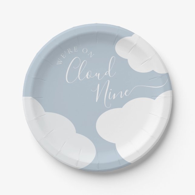 Assiettes En Carton Nous sommes sur la plaque papier de neuf nuages (Devant)