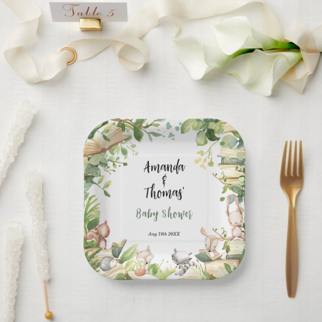 Assiettes En Carton Nouveau Baby shower de chapitre Animaux (Mariage)