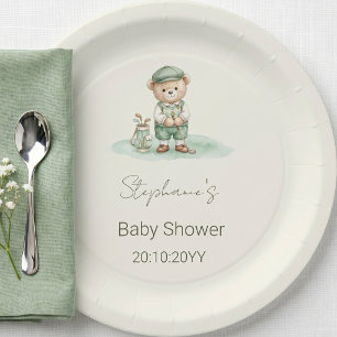 Assiettes En Carton Nouveau dans le Club Baby Shower Ours de Golf Ver