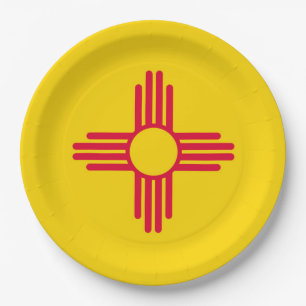 Assiettes En Carton Nouveau-Mexique État Drapeau