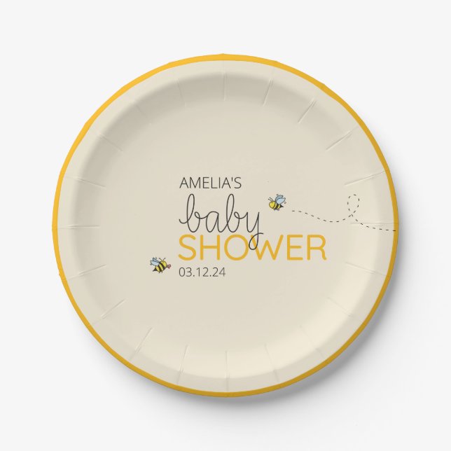 Assiettes En Carton Nouveau thème de douche Mama-to-bee (Devant)