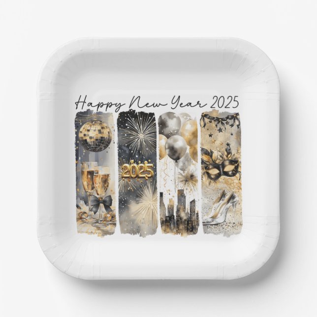 Assiettes En Carton Nouvel an 2025 (Recto)