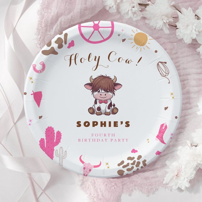 Assiettes En Carton Nouvel anniversaire à la vache royale (Créateur téléchargé)