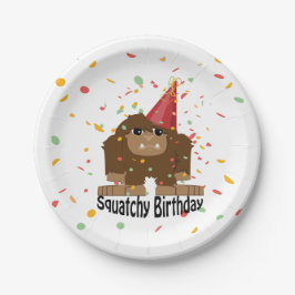 Assiettes En Carton Nouvel anniversaire de la petite Squatcha Bigfoot