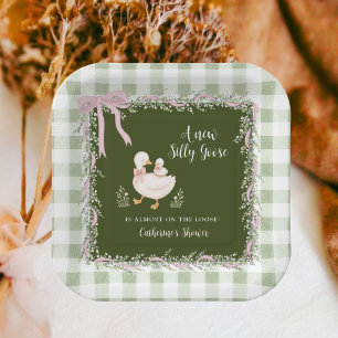 Assiettes En Carton Nouvelle Oie Idiote Est Presque Déchaînée Vert Sau