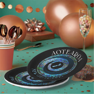 ASSIETTES EN CARTON NOUVELLE-ZÉLANDE KORU CARTE PAUA