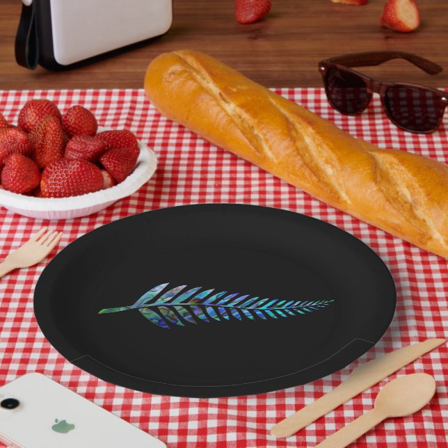 ASSIETTES EN CARTON NOUVELLE-ZÉLANDE PAUA FERN (Pique-nique)
