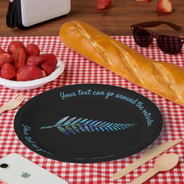 ASSIETTES EN CARTON NOUVELLE-ZÉLANDE PAUA FERN PERSONNALISABLE (Pique-nique)