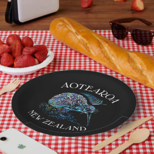 ASSIETTES EN CARTON NOUVELLE-ZÉLANDE PAUA KIWI