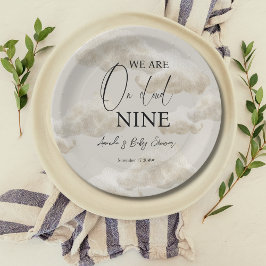 Assiettes En Carton Nuage Neuf Beige Genre Neutre Ciel Baby shower