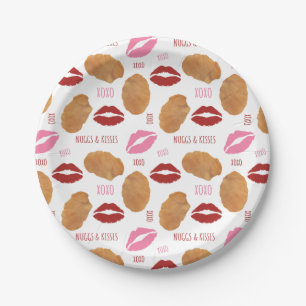 Assiettes En Carton Nuggs & Bisses XOXO Lips Motif Valentine