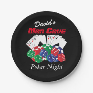 Assiettes En Carton Nuit de poker à Man Cave