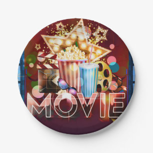 Assiettes En Carton Nuit du cinéma soirée cinéma fête d'anniversaire