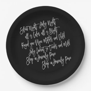 Assiettes En Carton Nuit Silencieuse Noël Carol Lyrics Blanc Noir