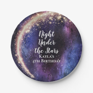 Assiettes En Carton Nuit sous les plaques de papier étoiles