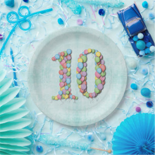 Assiettes En Carton Numéro 10 Anniversaire du dixième anniversaire