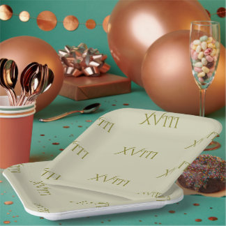 Assiettes En Carton Numéros romains 18ème Anniversaire Plaque Papier