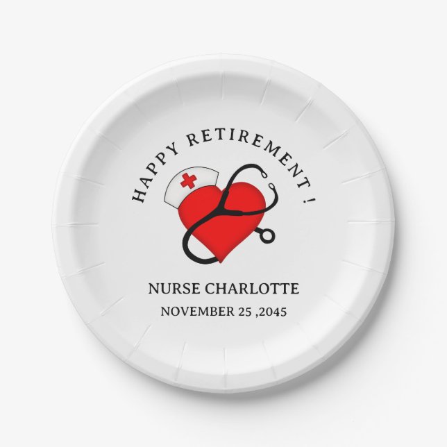 Assiettes En Carton Nurse  Retirement Party  (Devant)