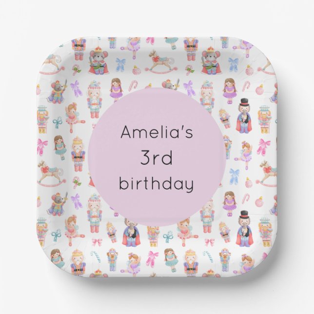 Assiettes En Carton Nutcracker Anniversaire (Recto)