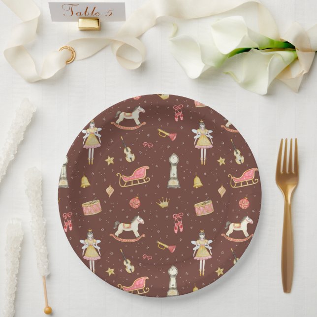 Assiettes En Carton Nutcracker Ballerina Noël (Mariage)